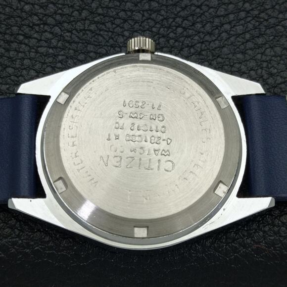 Vintage 1977 Citizen Automatic Mens Silver Watch W/daydate & Blue accents - Picture 8 of 8